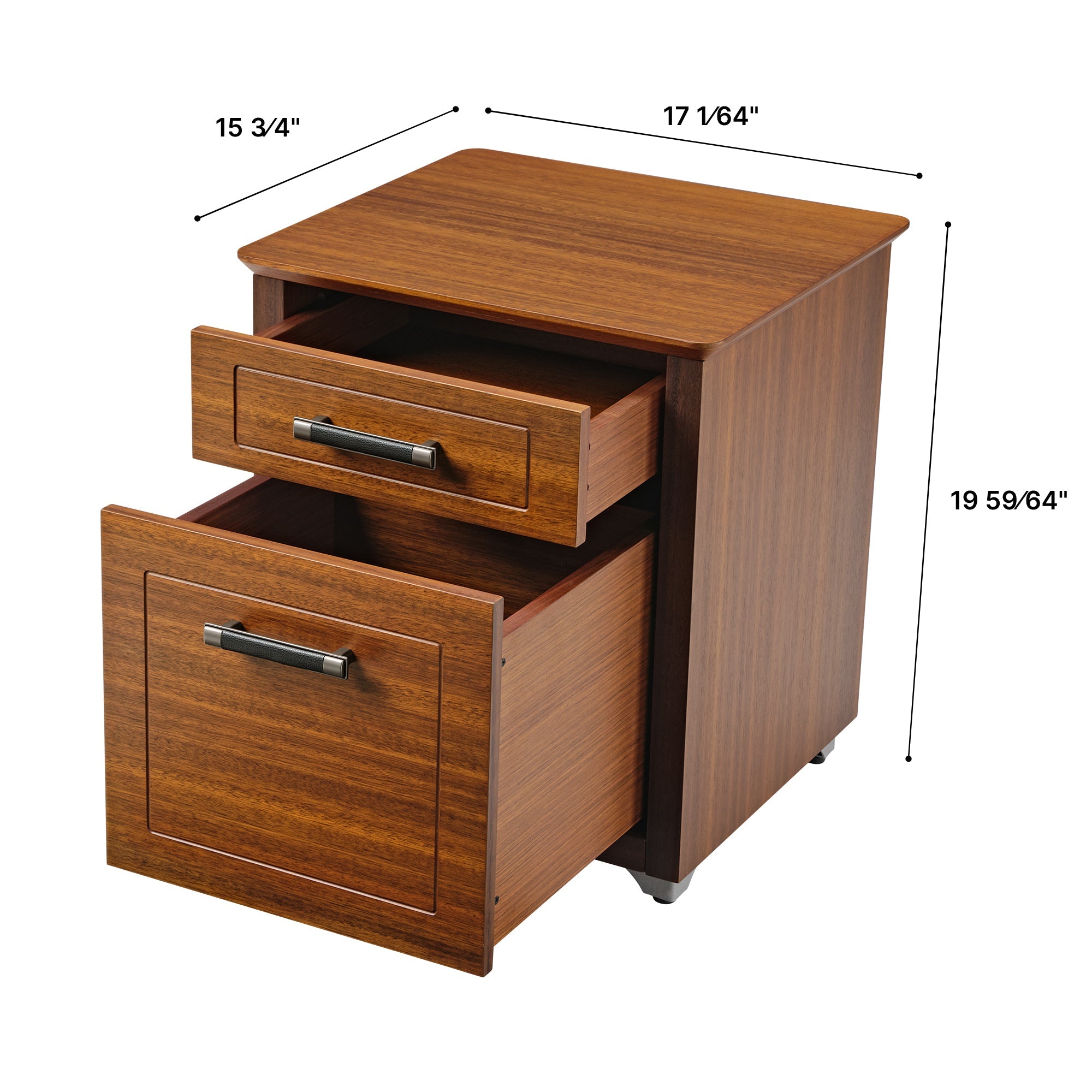 19'' 2-Drawer File Storage Cabinet, Dark Walnut