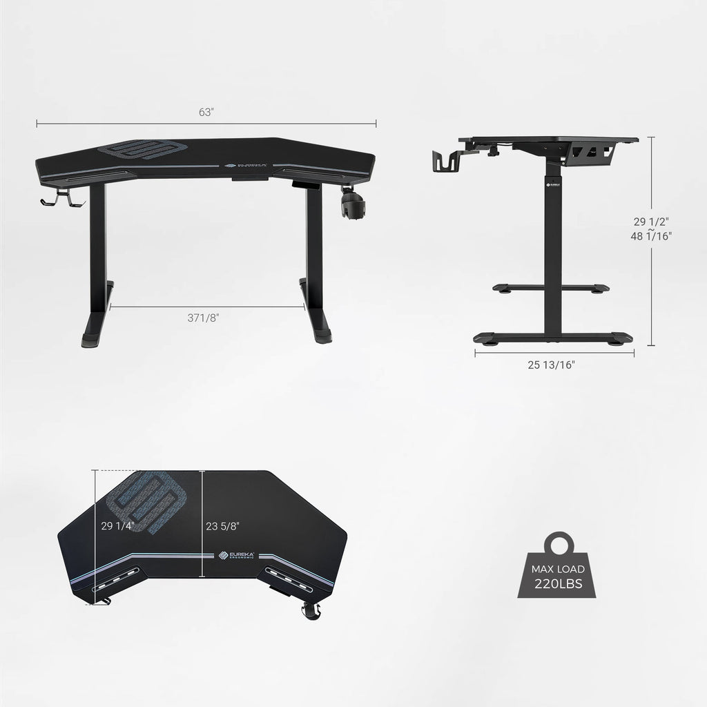 Wing-Shaped Standing Desk (63x23)
