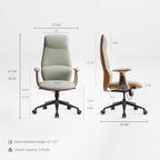 Faux Leather Executive Office Chair - Segmented Back Natural Curve