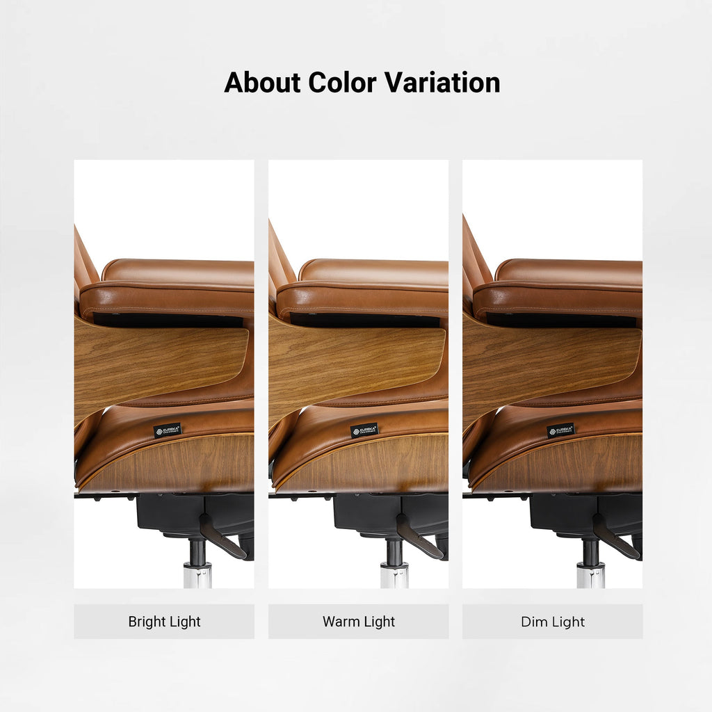 Genuine Leather Executive Office Chair - Classic Ergonomic Design