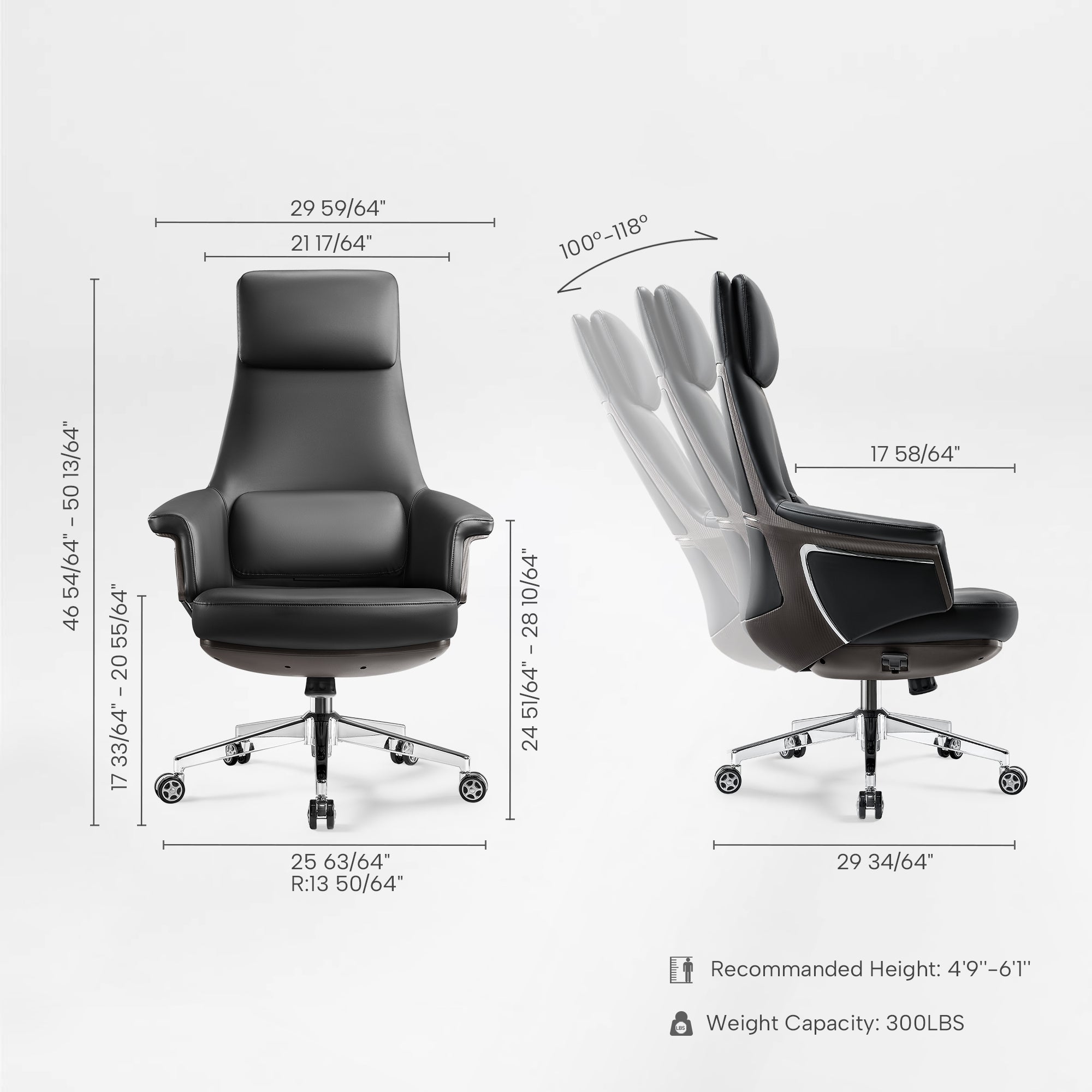 Genuine Leather Executive Office Chair - Leather & Metal Luxury