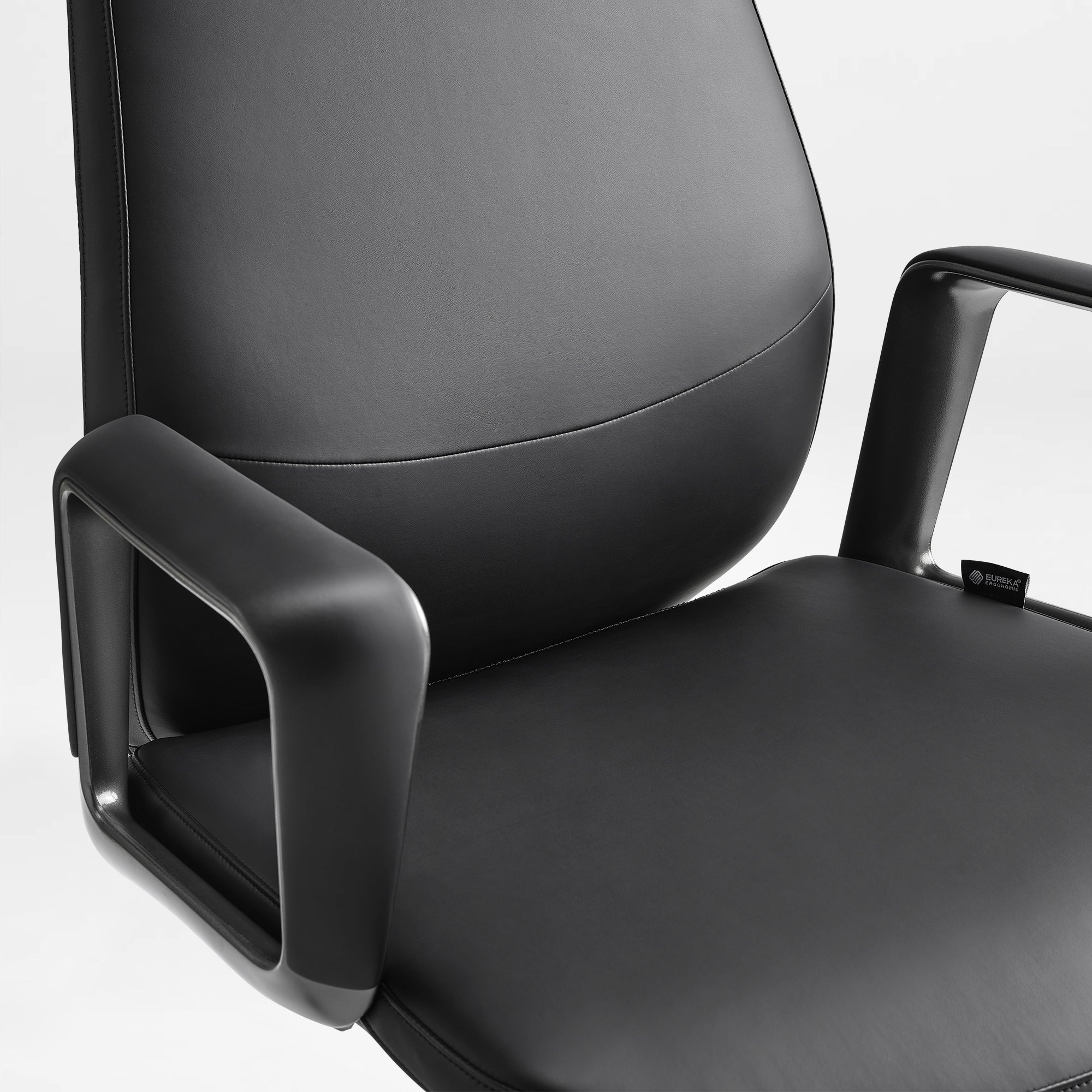 Solid Wood Arm Task Office Chair - Retro PU Leather