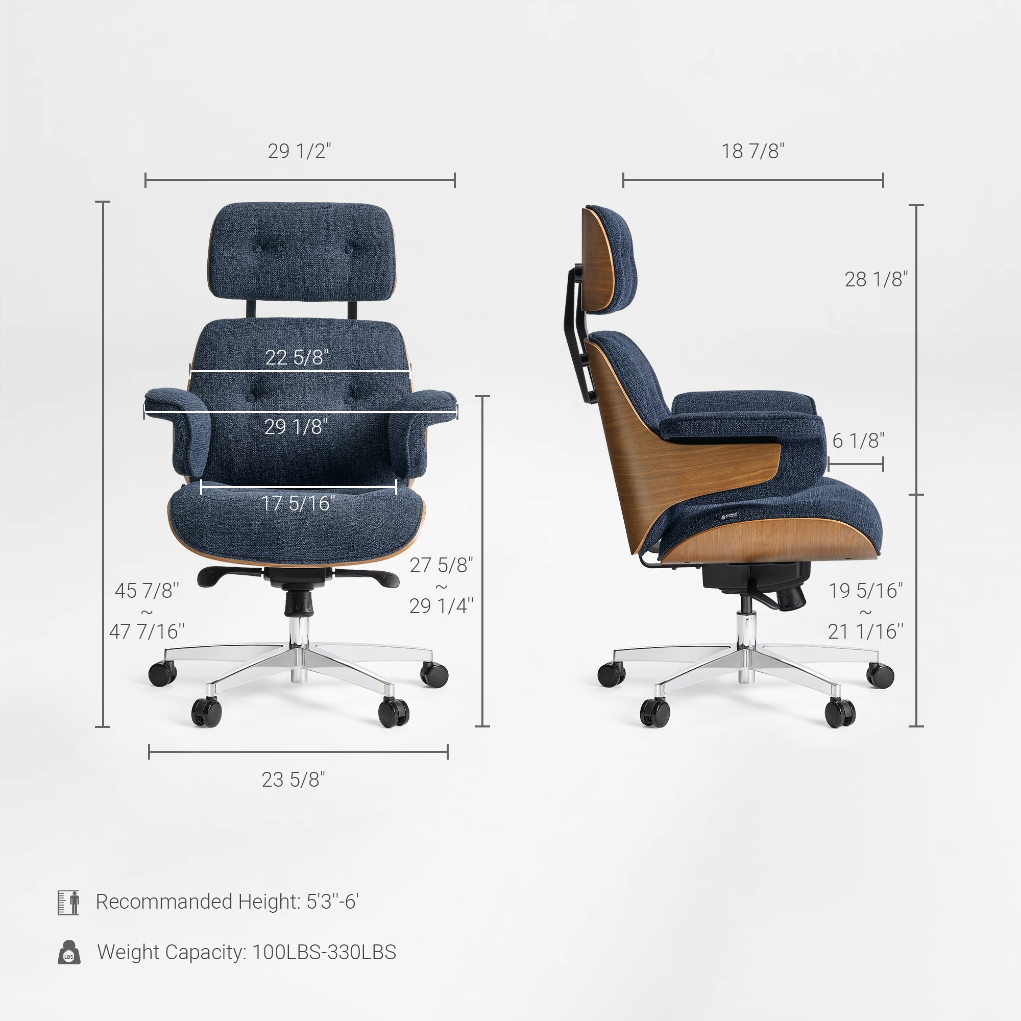 Genuine Leather Executive Office Chair - Classic Ergonomic Design