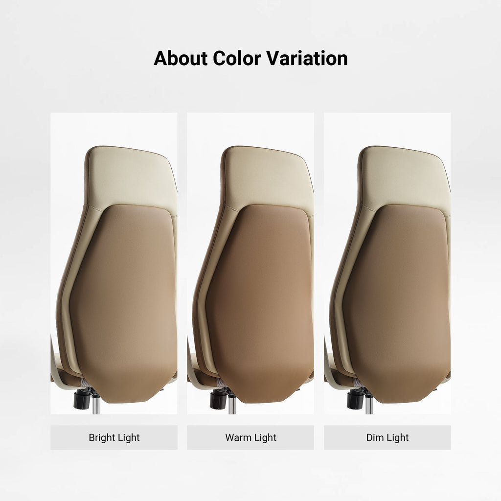 Faux Leather Executive Ergonomic Office Chair - Contoured Spine Support