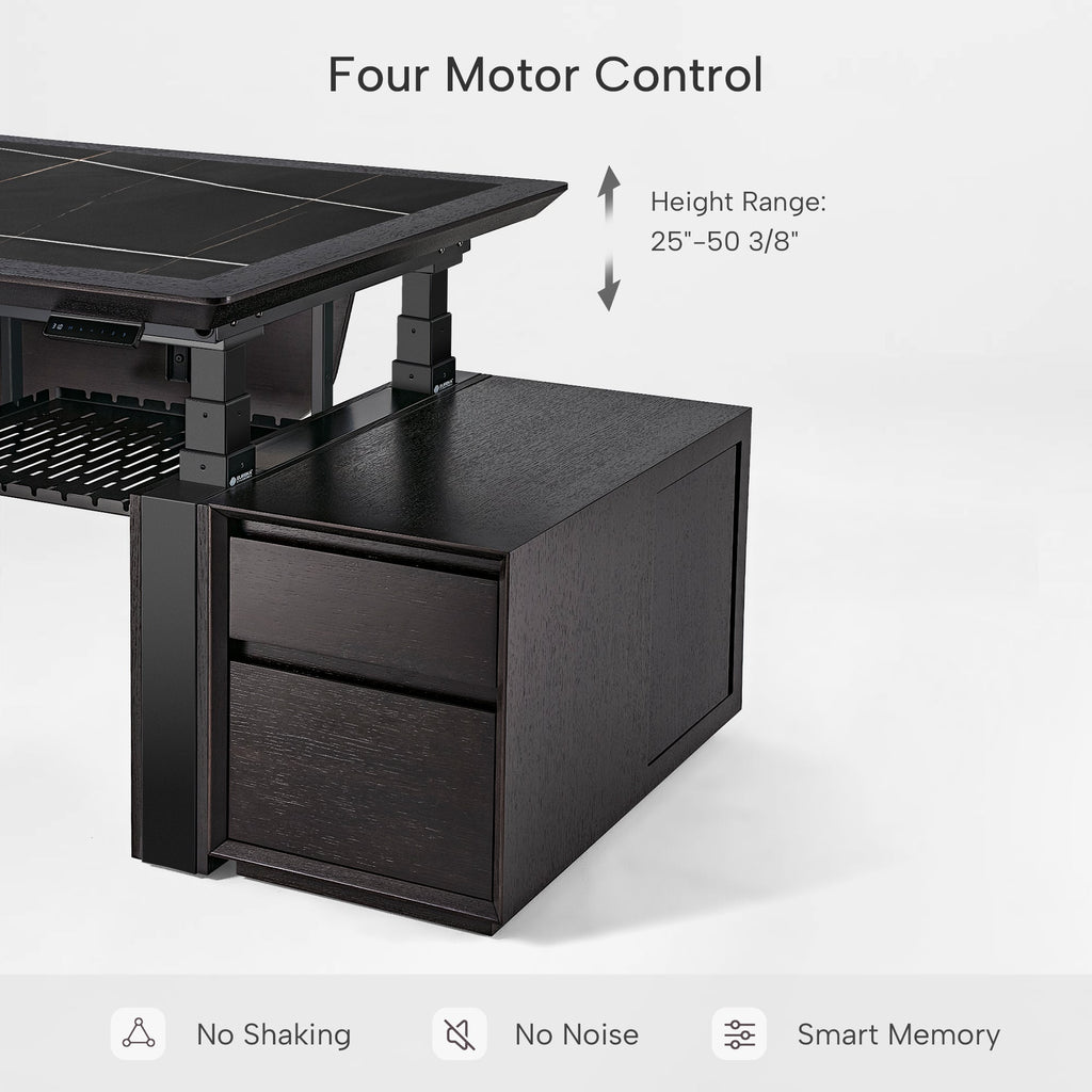 Electric Height-Adjustable Standing Desk, Classic, Black