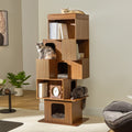 72'' Owner and Pet Shared Bookshelf Cat Tree