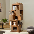 72'' Owner and Pet Shared Bookshelf Cat Tree