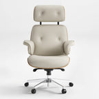 Genuine Leather Executive Office Chair - Classic Ergonomic Design