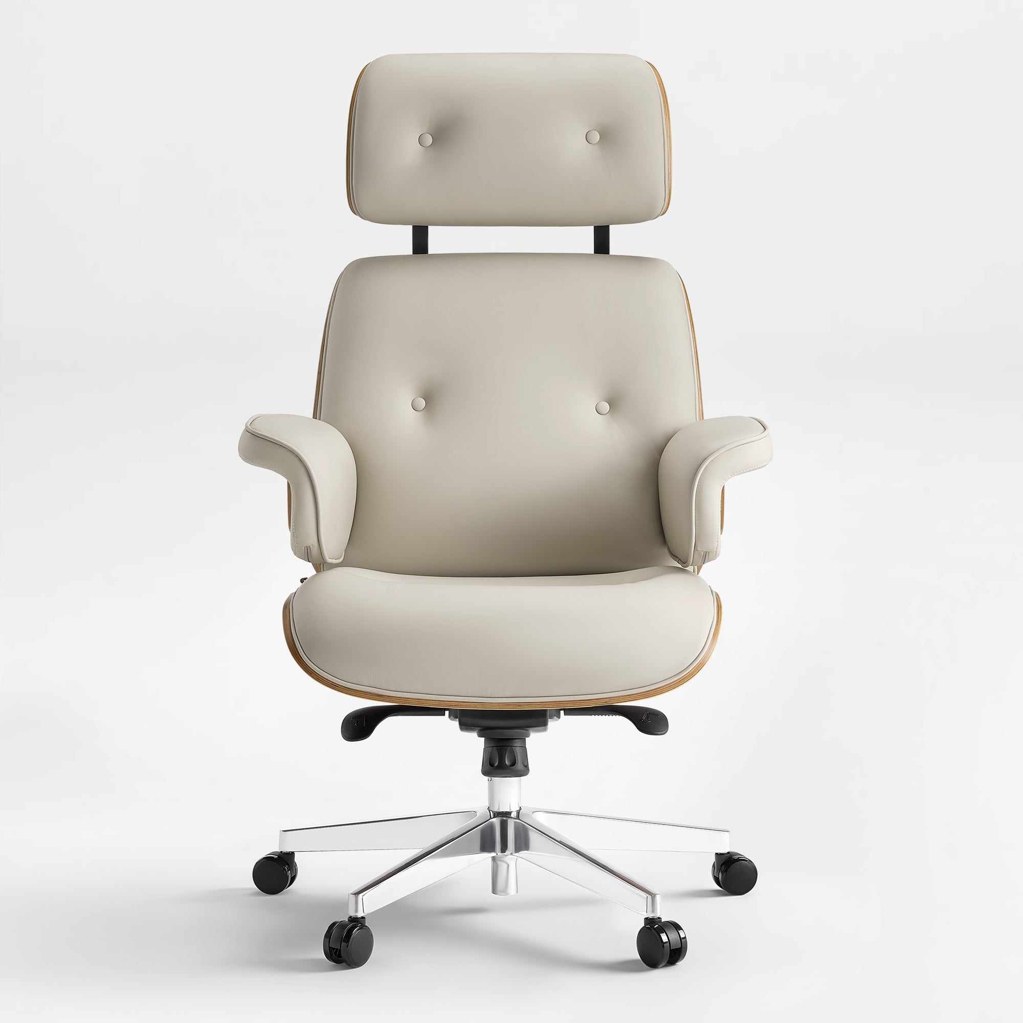 Genuine Leather Executive Office Chair - Classic Ergonomic Design
