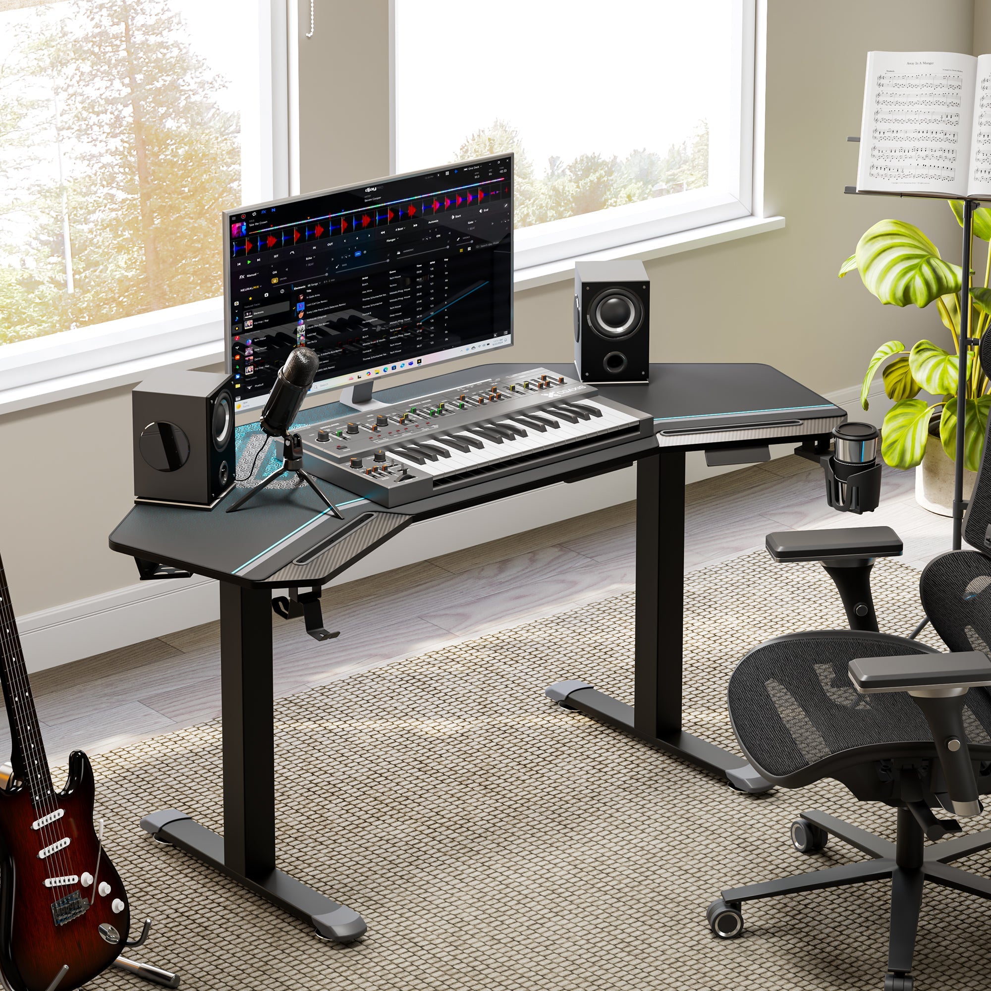 Wing-Shaped Standing Desk (63x23)