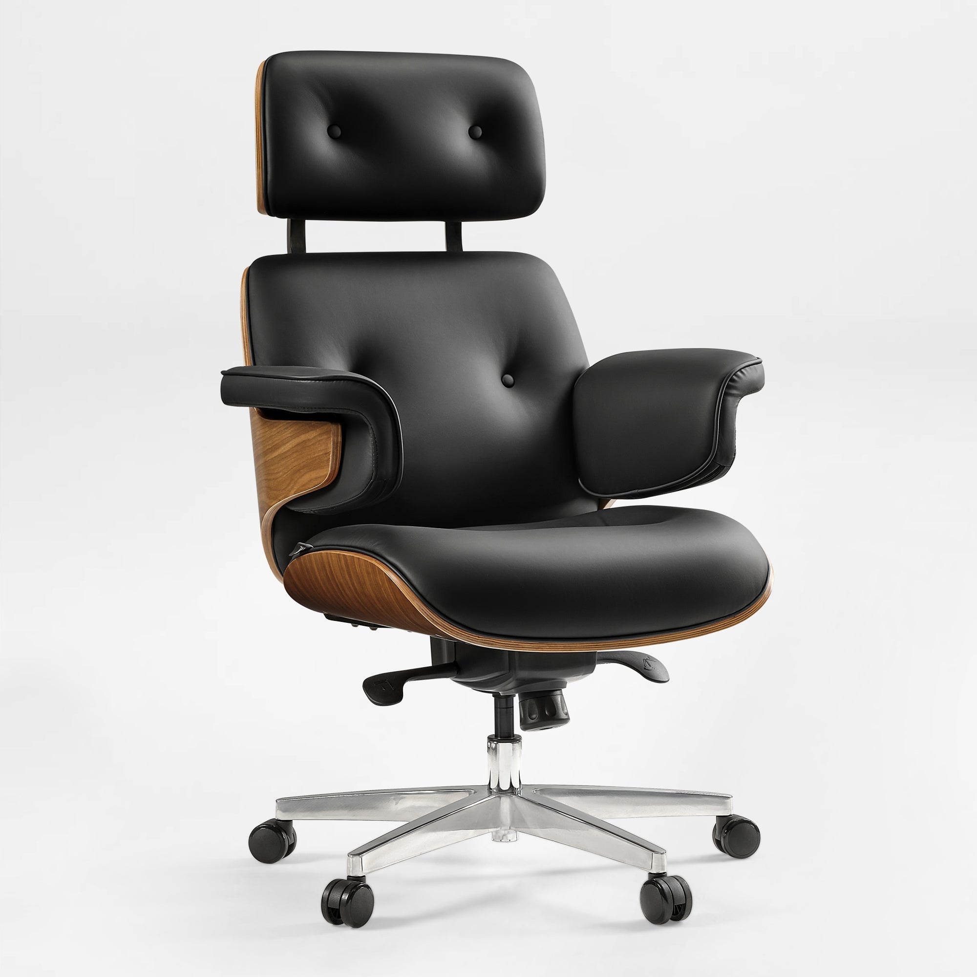 Genuine Leather Executive Office Chair - Classic Ergonomic Design