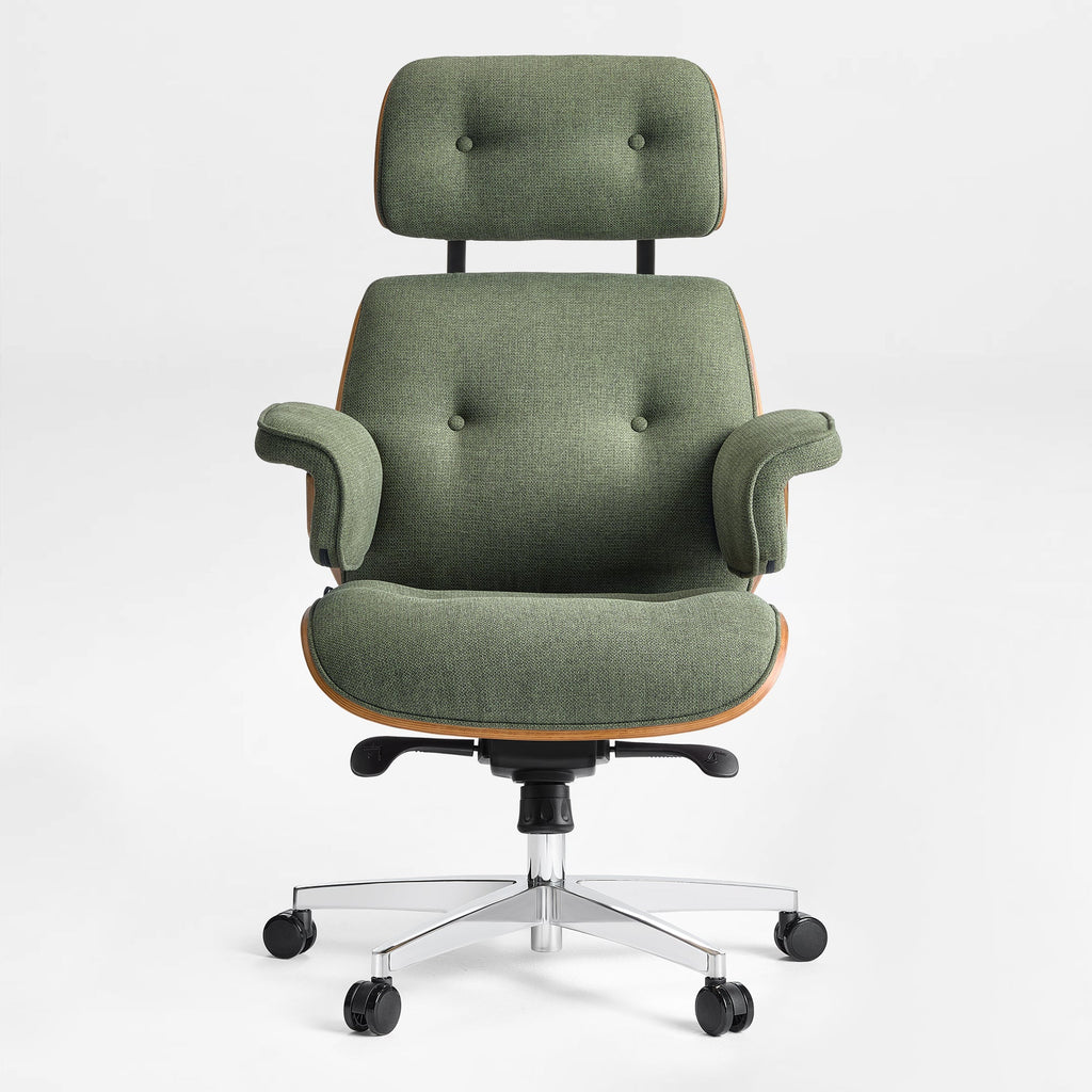 Genuine Leather Executive Office Chair - Classic Ergonomic Design