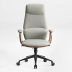 Faux Leather Executive Office Chair - Segmented Back Natural Curve