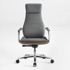 Genuine Leather Executive Office Chair - Butterfly Design High Back