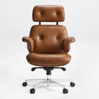 Genuine Leather Executive Office Chair - Classic Ergonomic Design