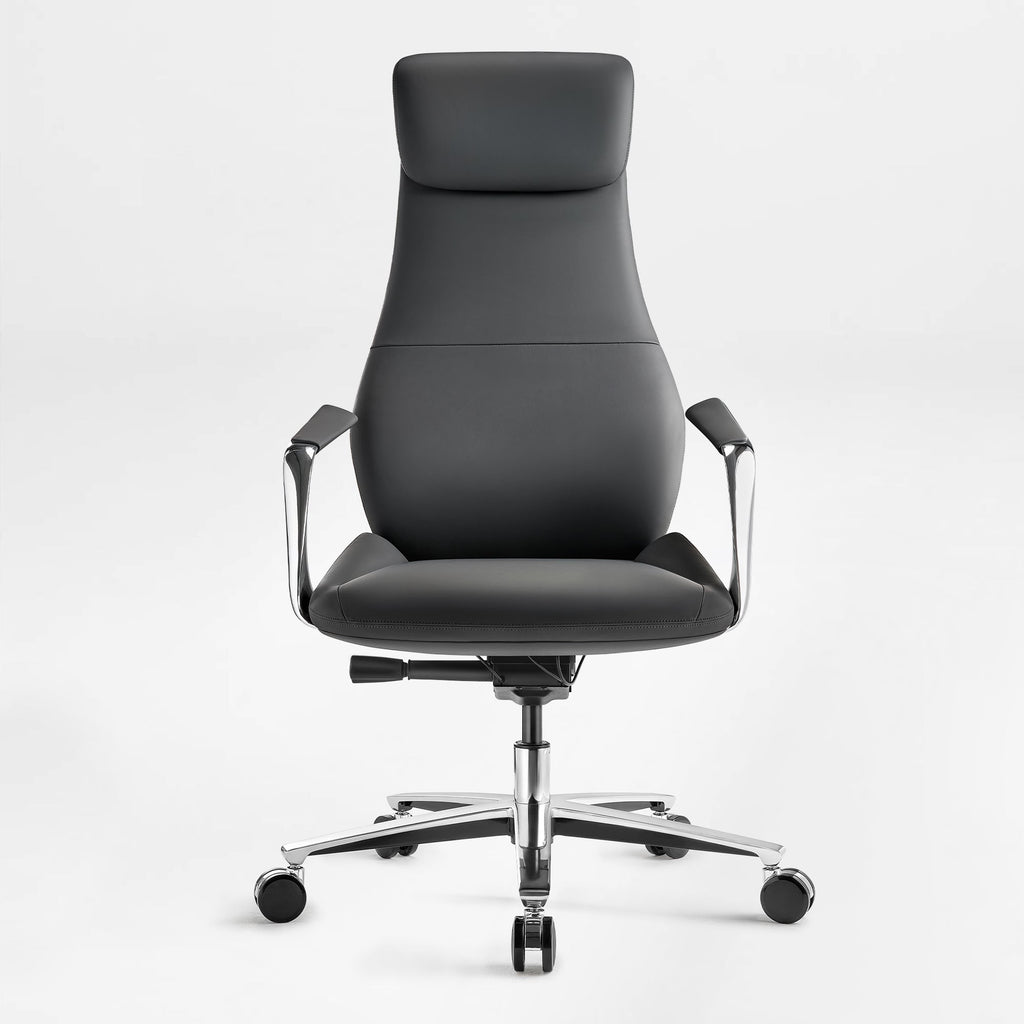 Genuine Leather Executive Office Chair - Butterfly Design High Back
