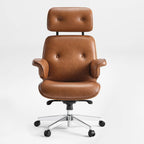 Genuine Leather Executive Office Chair - Classic Ergonomic Design