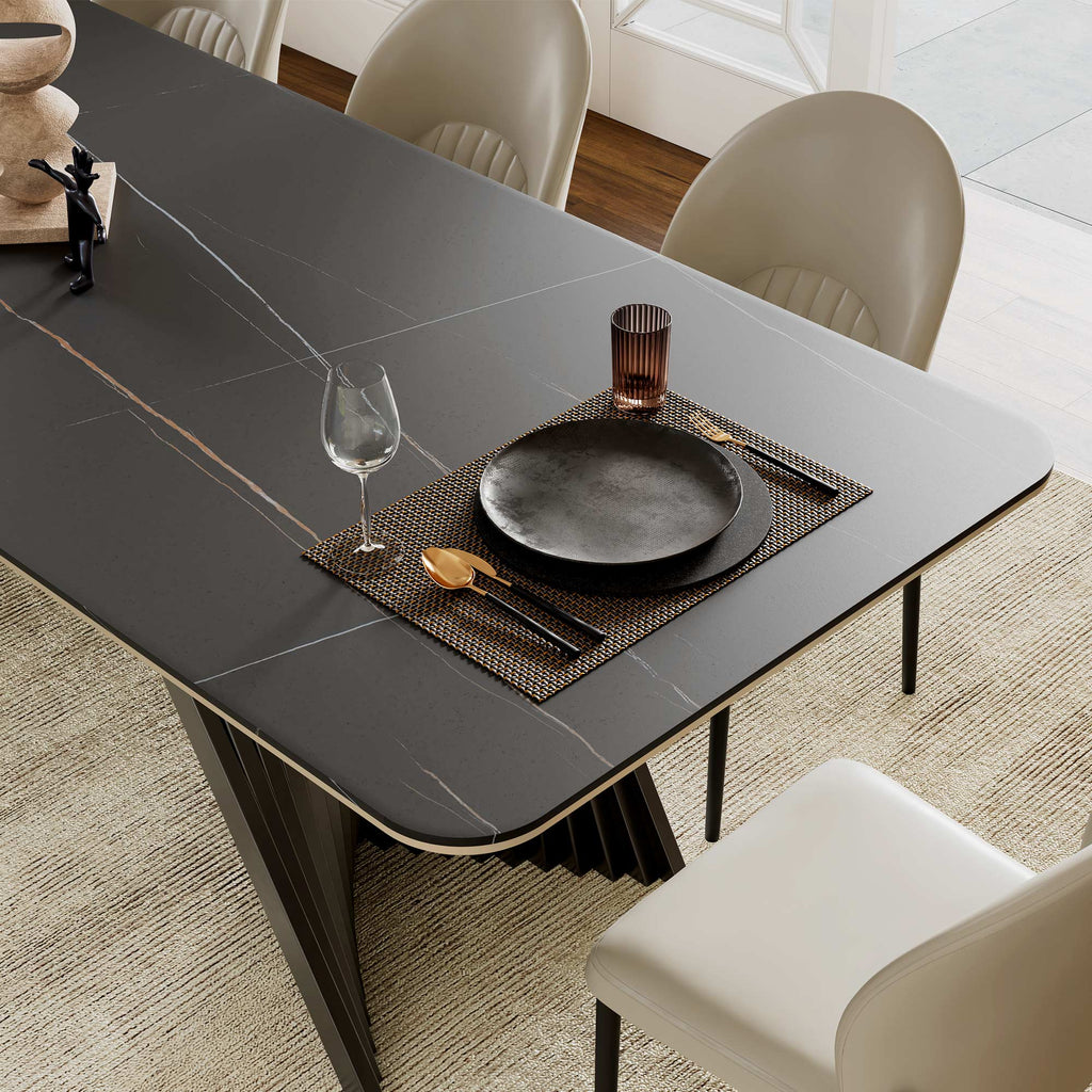 Rectangular Dining Table with Bench, Natural Wood