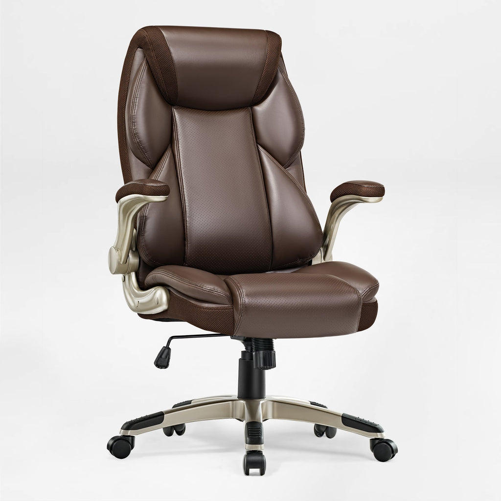 Faux Leather Home Office Chair - Ergonomic Cream