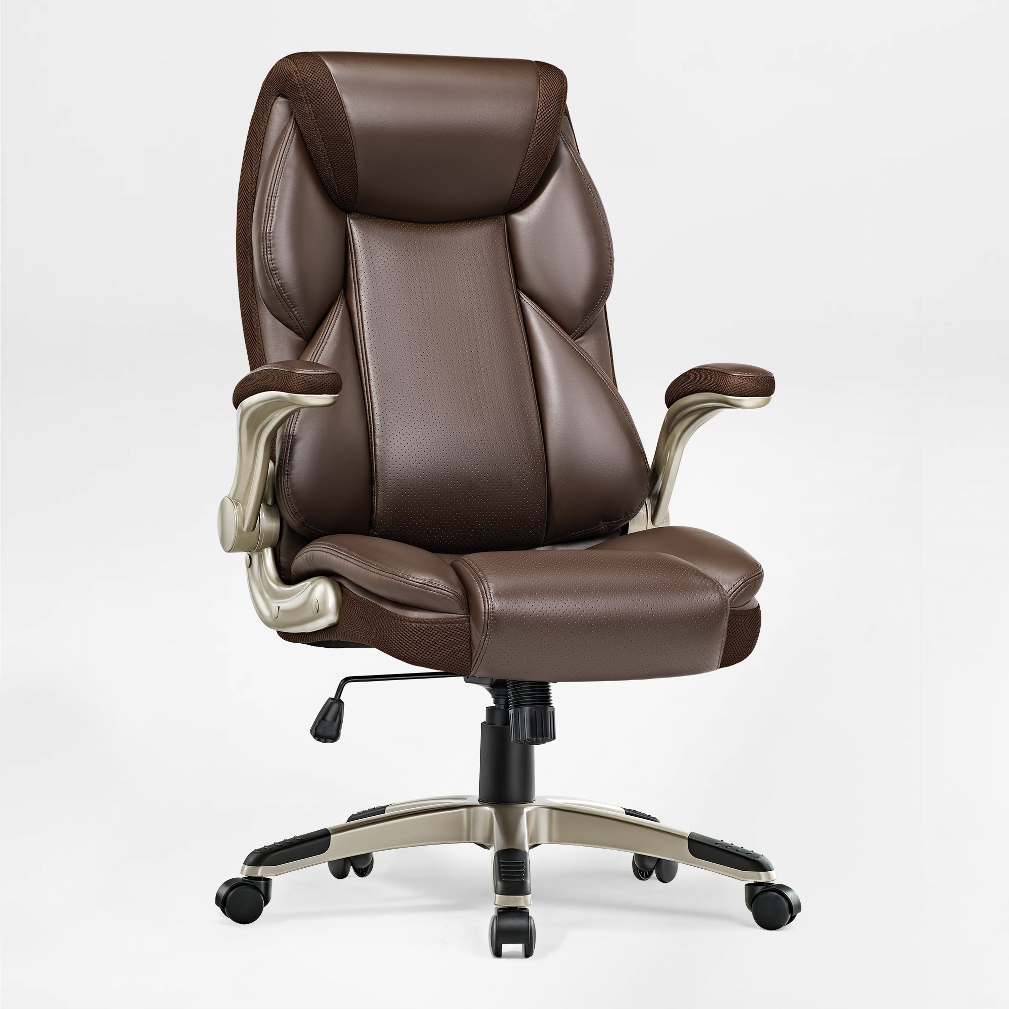 Faux Leather Home Office Chair - Ergonomic Cream