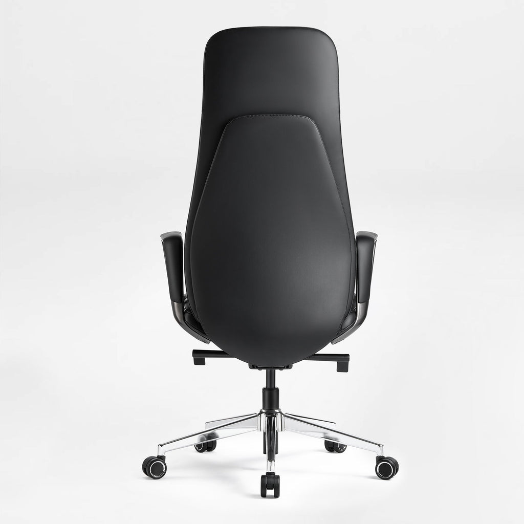 Solid Wood Arm Task Office Chair - Retro PU Leather