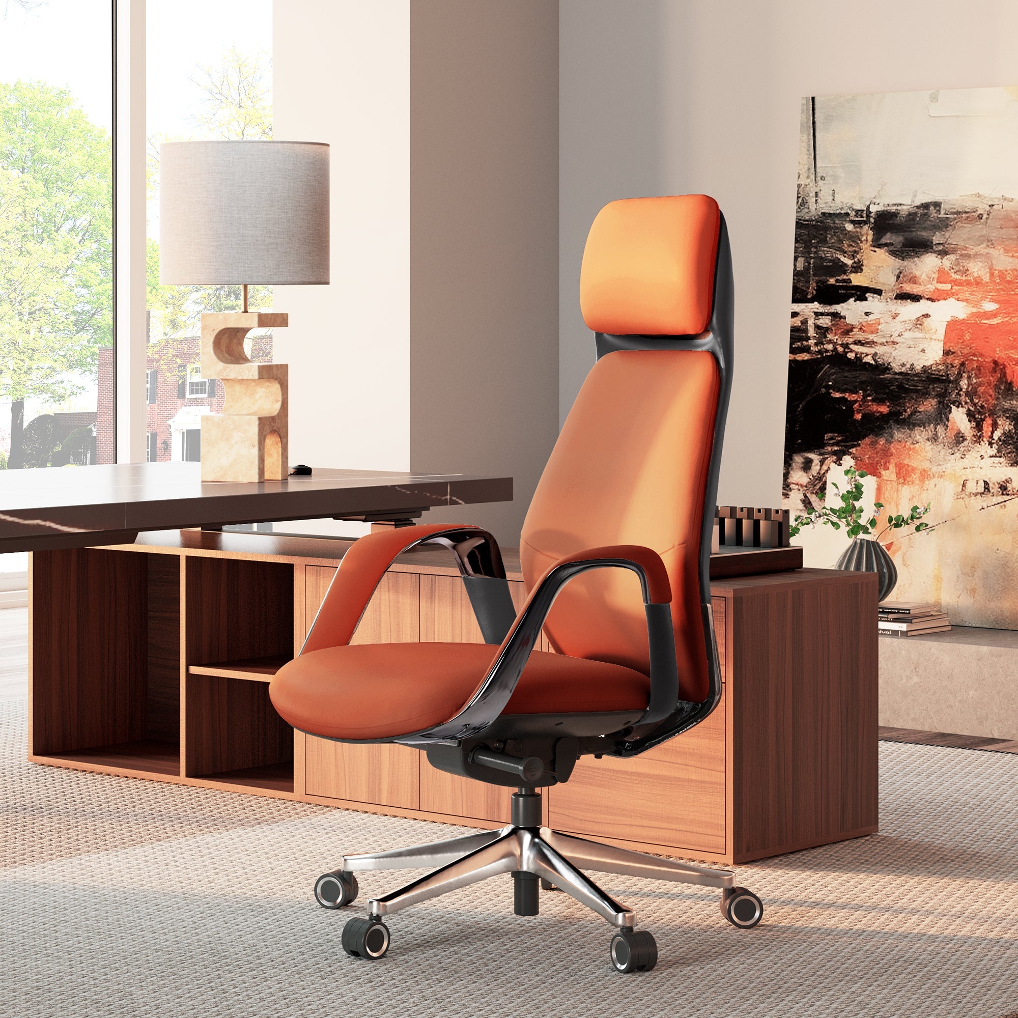 Napa Leather Executive Office Chair - Fully Adjustable