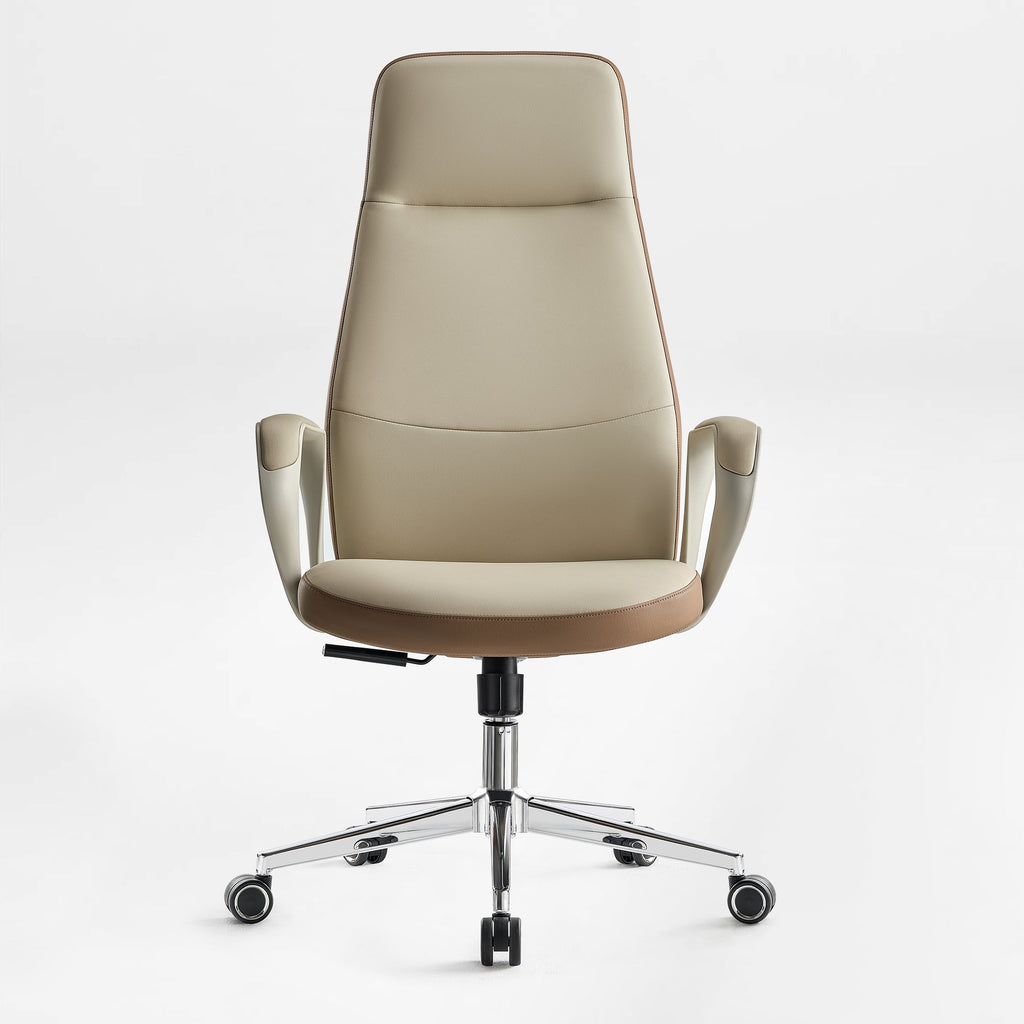 Faux Leather Executive Ergonomic Office Chair - Contoured Spine Support