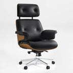 Genuine Leather Executive Office Chair - Classic Ergonomic Design