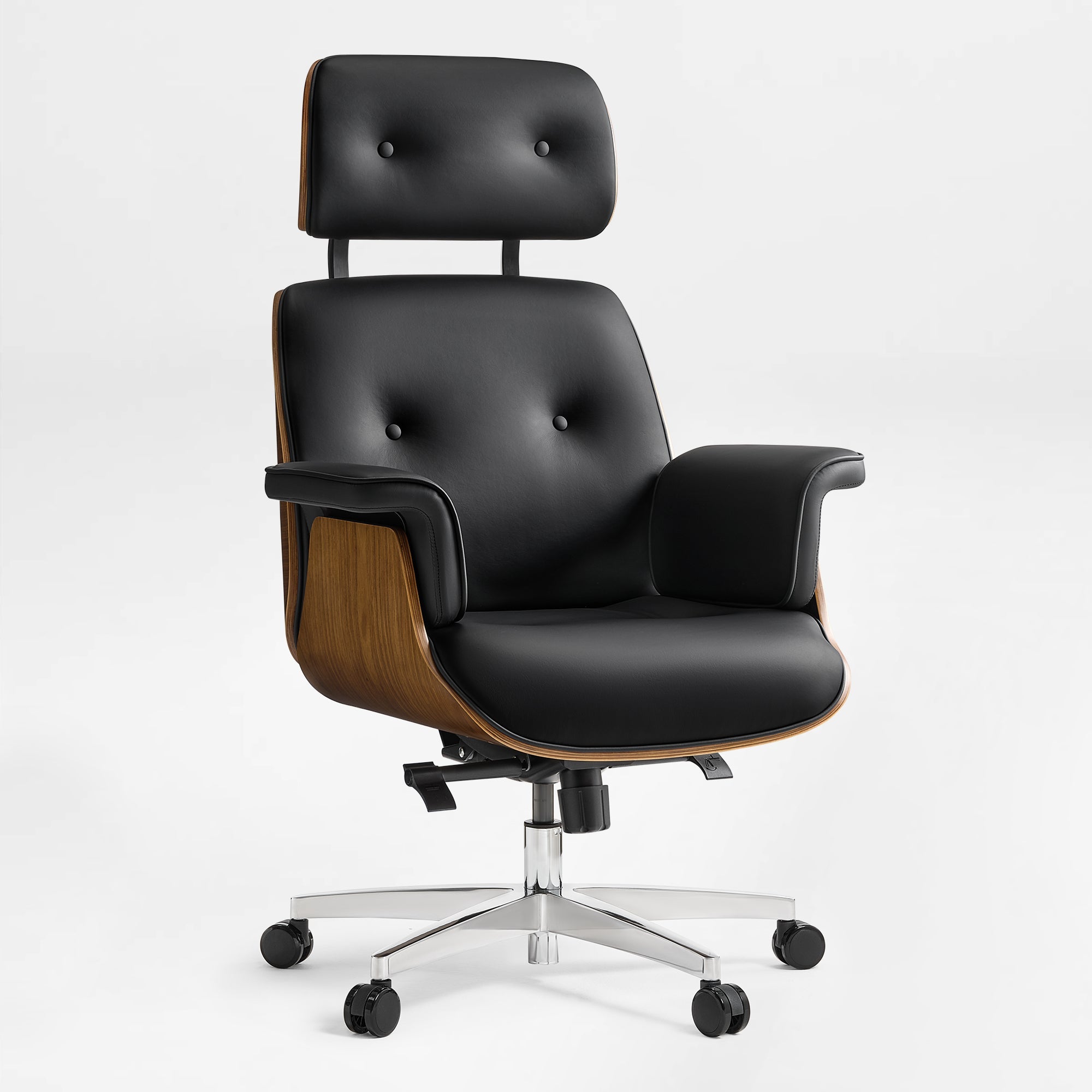 Genuine Leather Executive Office Chair - Classic Ergonomic Design