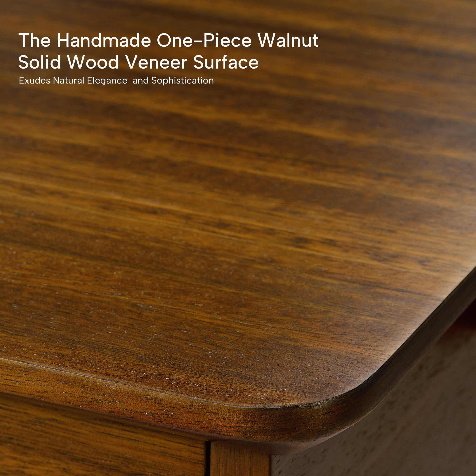63x23 L-Shaped Height Adjustable Executive Desk, Handcrafted Walnut