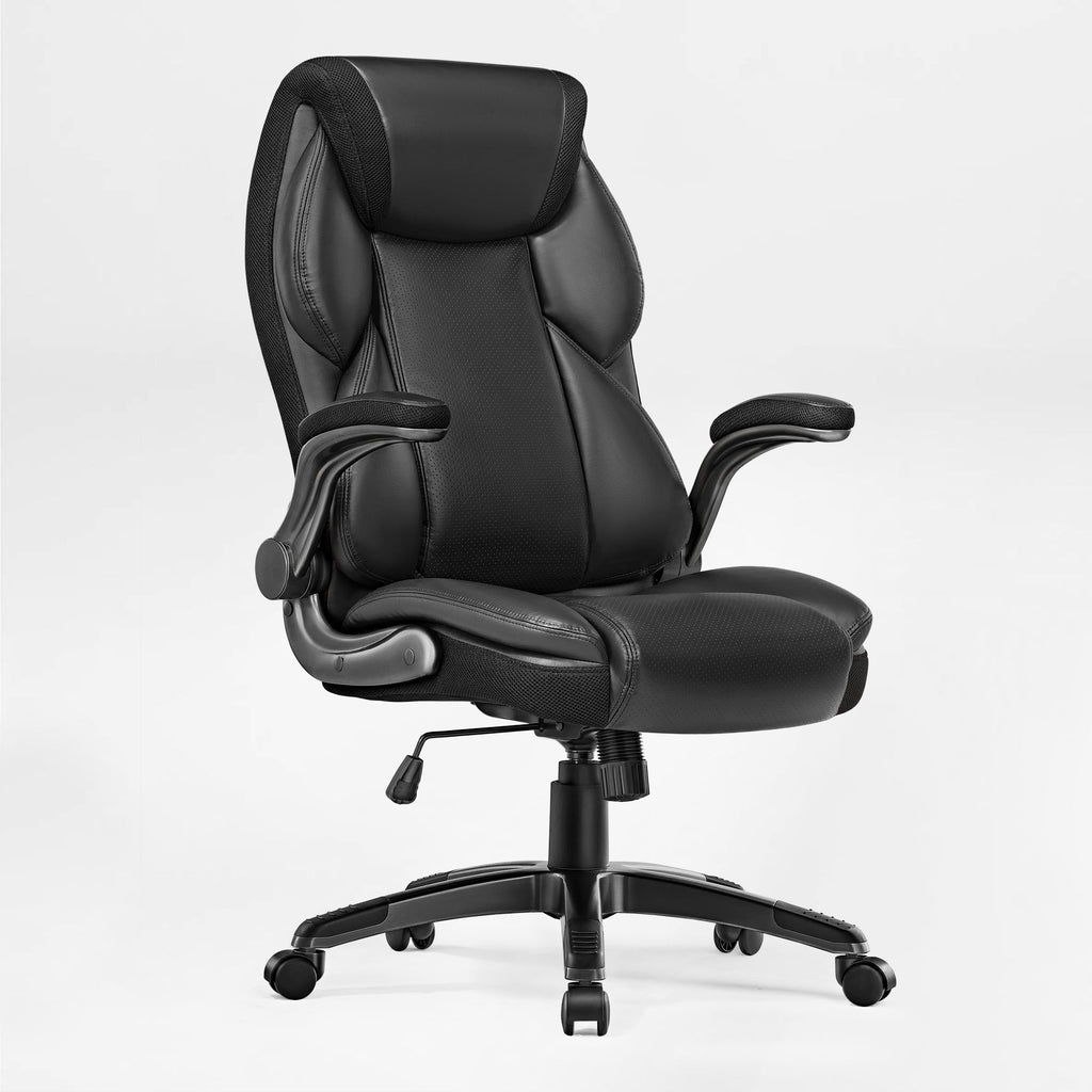 Faux Leather Home Office Chair - Ergonomic Cream