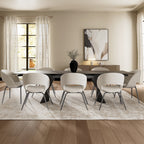 Velvet Dining Chair, Set of 1, Off-White