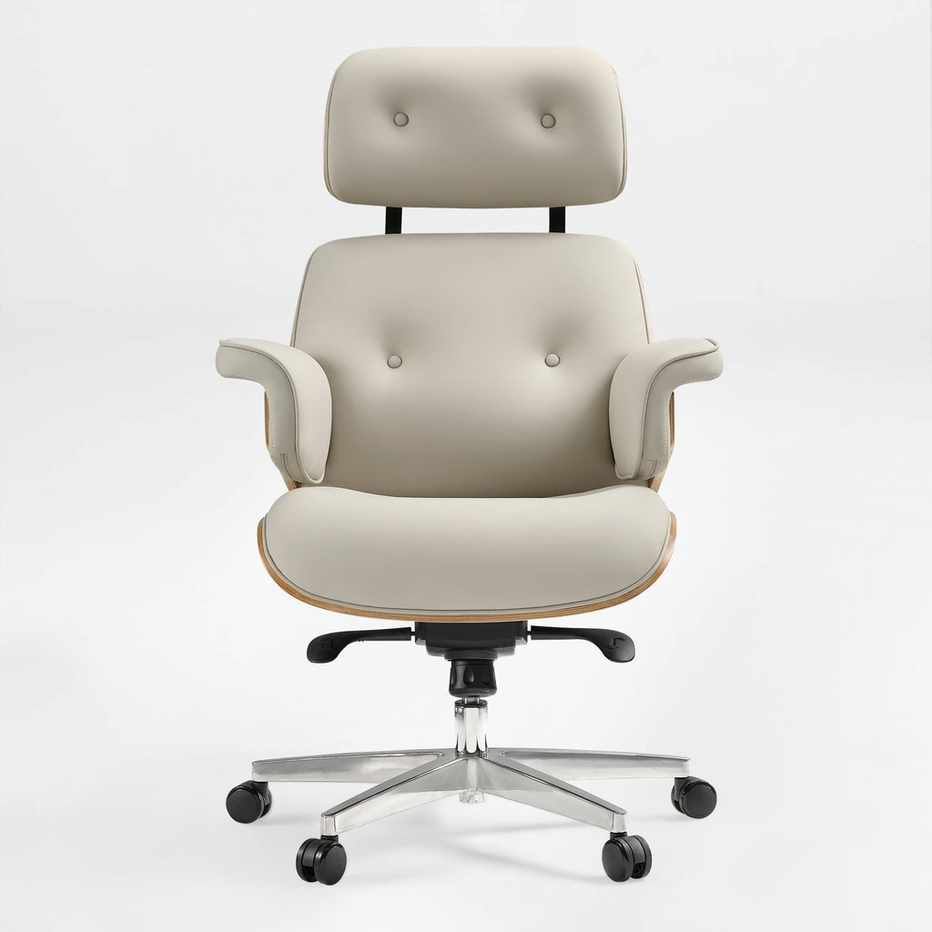 Genuine Leather Executive Office Chair - Classic Ergonomic Design