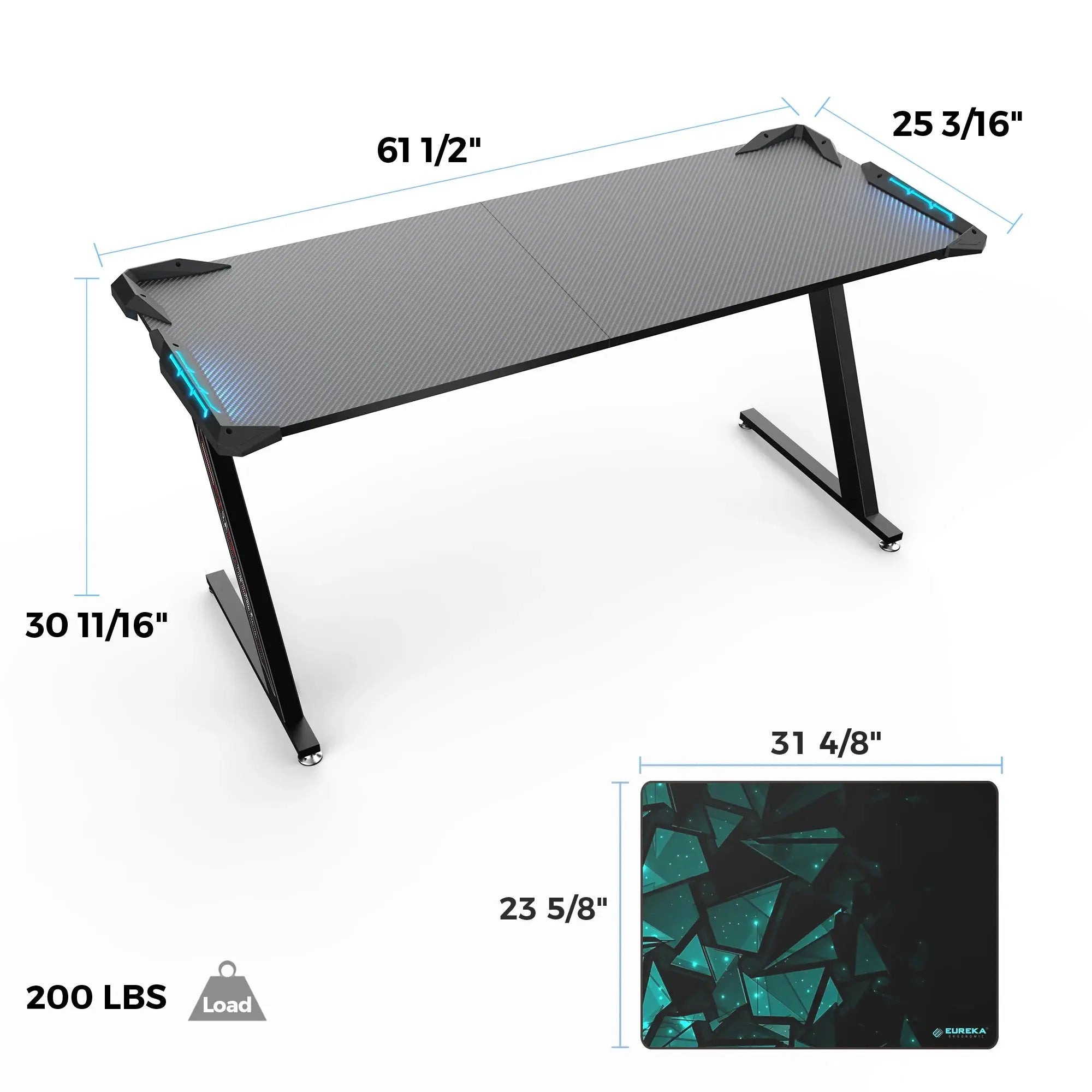 Gaming Desk with Z Shaped Legs (61x25)