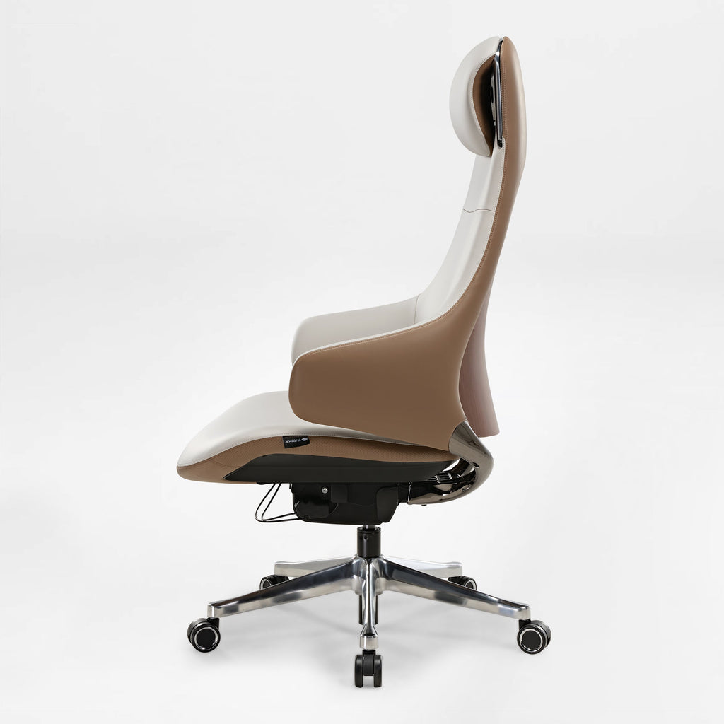 Napa Leather Executive Chair - Soft Curves Upholstered Frame