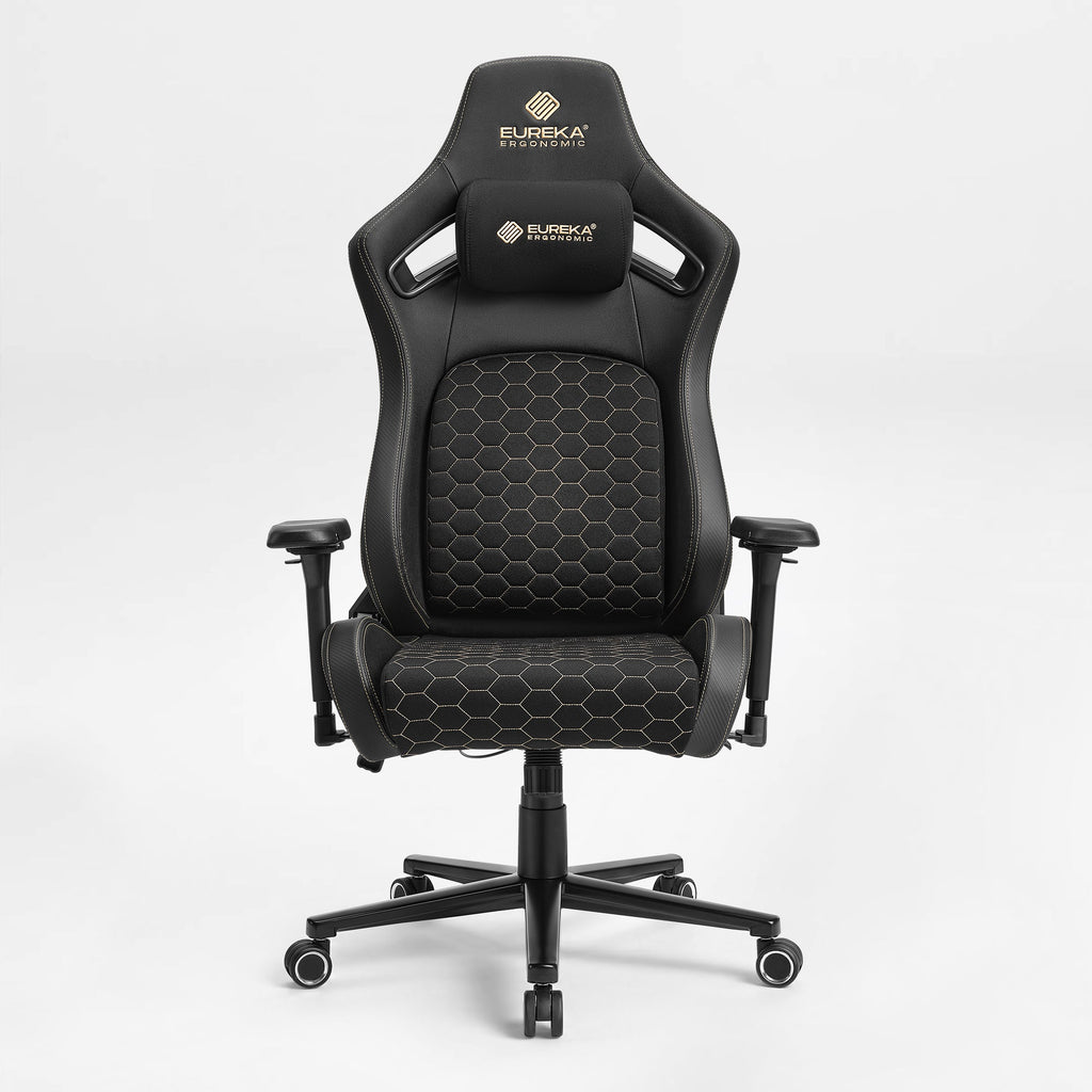 Ergonomic Gaming Chair with Footrest, Black and Yellow