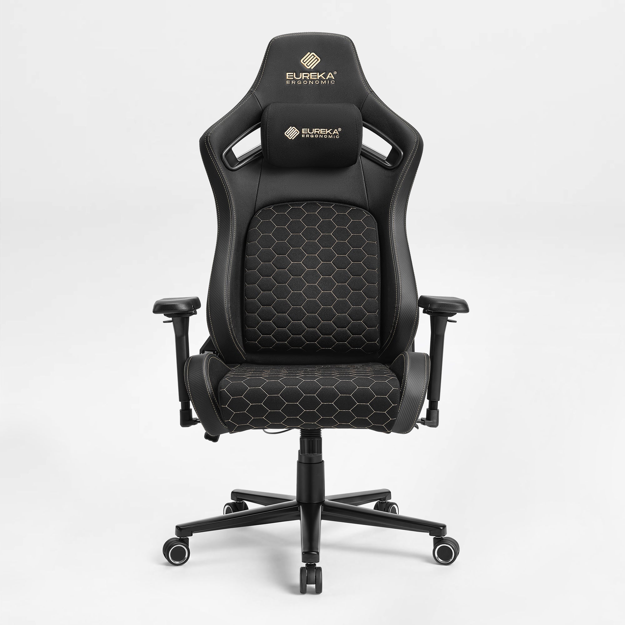 Ergonomic Gaming Chair with Footrest, Black and Yellow