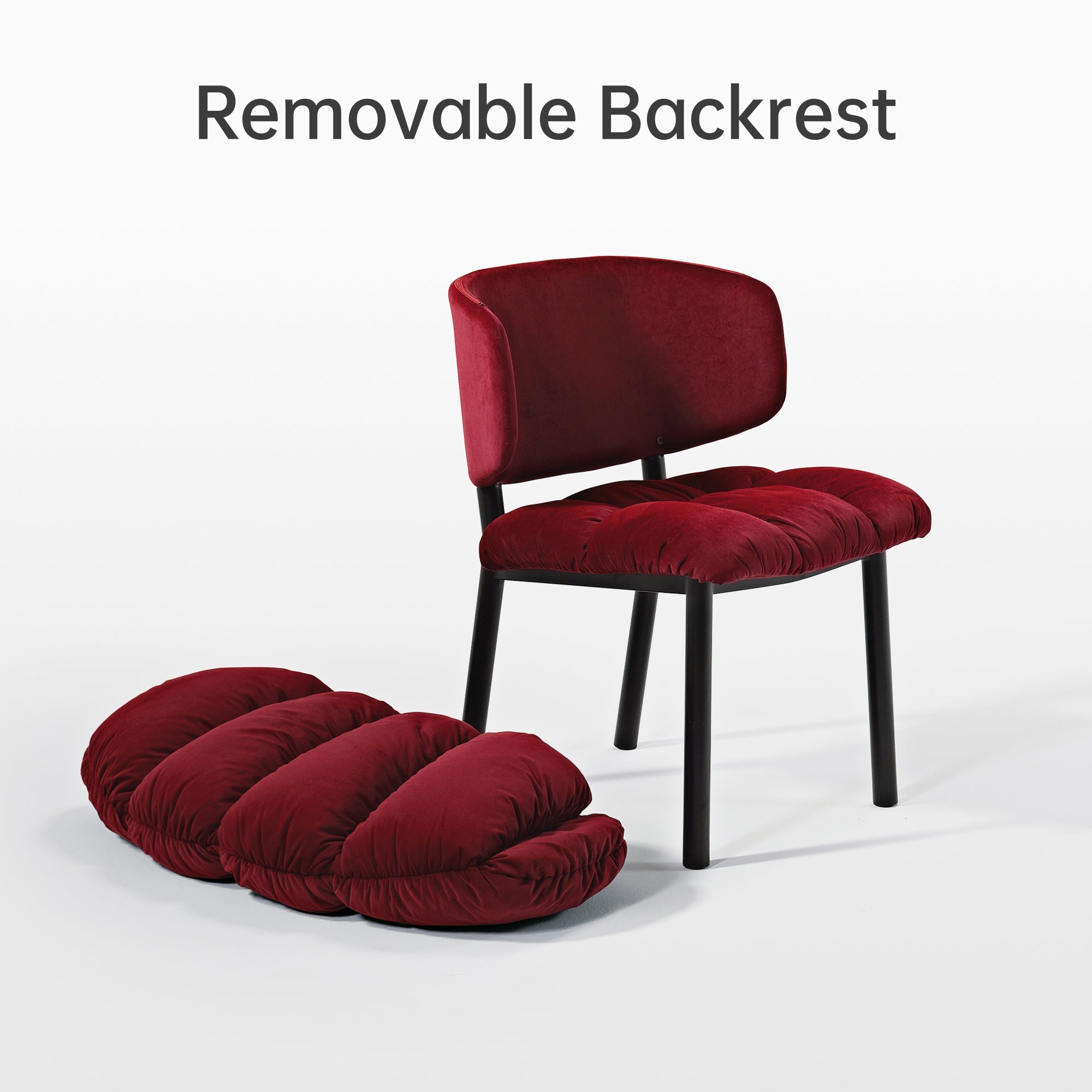 Velvet Dining Side Chair, Set of 1, Red and Green