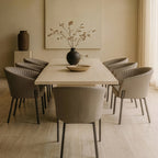 Upholstered Arm Dining Chair, Set of 1, Dark Gray