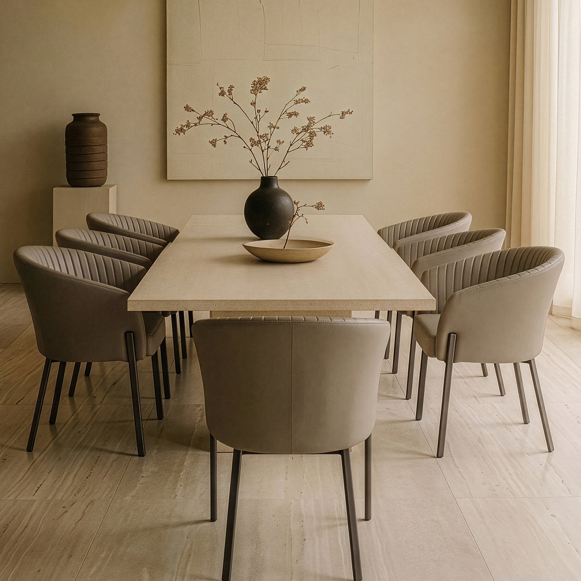Upholstered Arm Dining Chair, Set of 1, Dark Gray