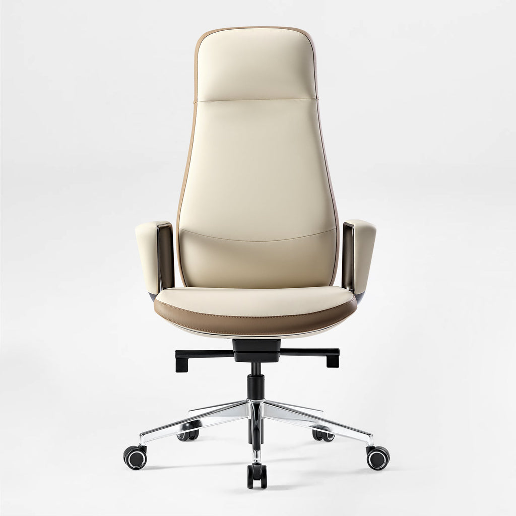 Solid Wood Arm Task Office Chair - Retro PU Leather