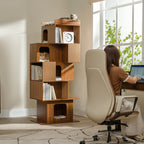 72'' Owner and Pet Shared Bookshelf Cat Tree
