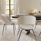 Velvet Dining Chair, Set of 1, Off-White