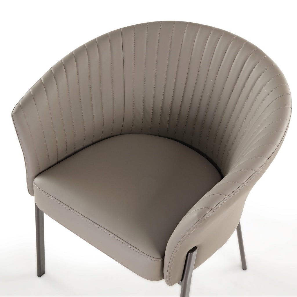 Upholstered Arm Dining Chair, Set of 1, Dark Gray