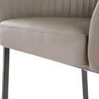 Upholstered Arm Dining Chair, Set of 1, Dark Gray