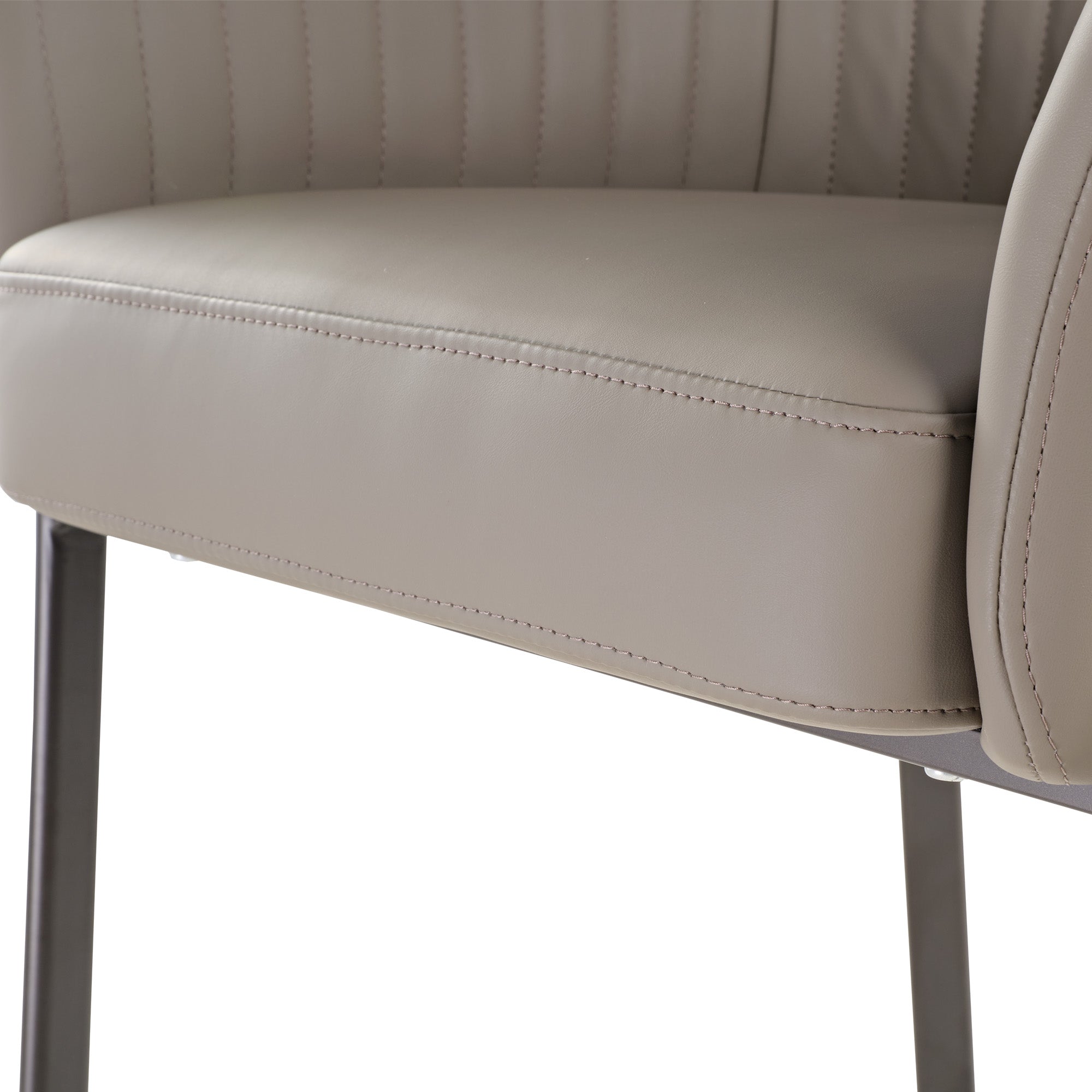 Upholstered Arm Dining Chair, Set of 1, Dark Gray