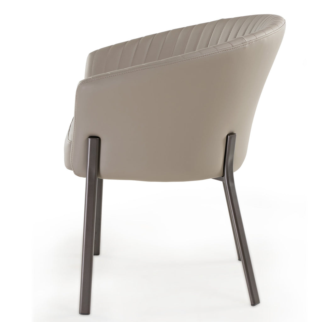 Upholstered Arm Dining Chair, Set of 1, Dark Gray