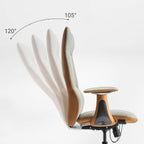 Faux Leather Executive Office Chair - Segmented Back Natural Curve