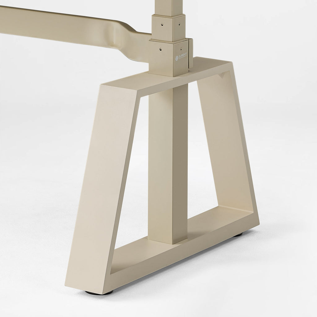 63x29 Executive Height Adjustable Standing Desk with Walnut Desktop and Drawers