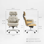 Genuine Leather Executive Office Chair - Classic Ergonomic Design